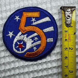 WWII USAAF 5th Air Force Patch SSI Cut Edge 2.5” Embroidered